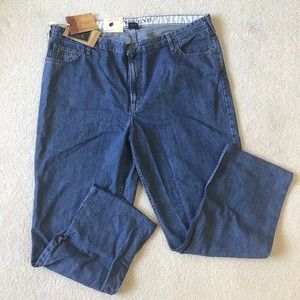 Land's End Men's Denim Jeans Relaxed Fit Tapered Leg Size 46 - Brand New